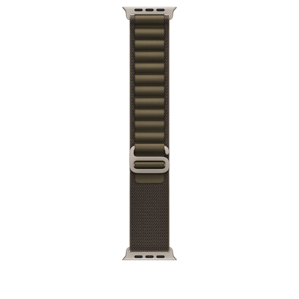 Apple Watch Ultra Alpine Loop (49mm) - Dark Olive (Natural Titanium) #color_dark-olive