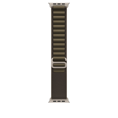 Apple Watch Ultra Alpine Loop (49mm) - Dark Olive (Natural Titanium) #color_dark-olive