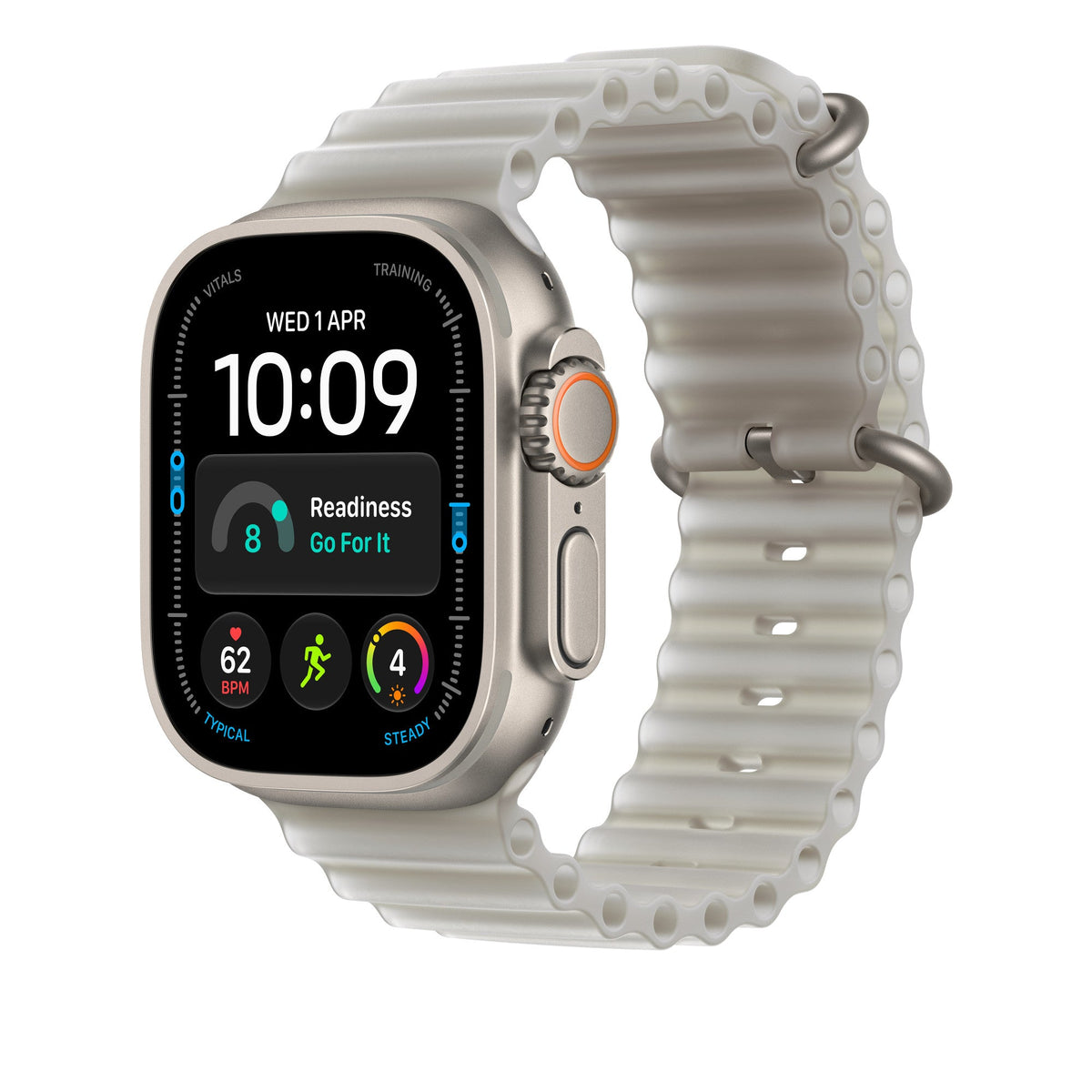 Apple Watch Ultra Ocean Band Extension (49mm) - Translucent Grey (Natural Titanium) - alternate view 1 #color_translucent-grey