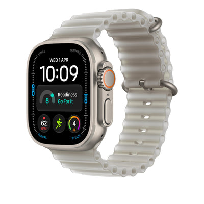 Apple Watch Ultra Ocean Band Extension (49mm) - Translucent Grey (Natural Titanium) - alternate view 1 #color_translucent-grey