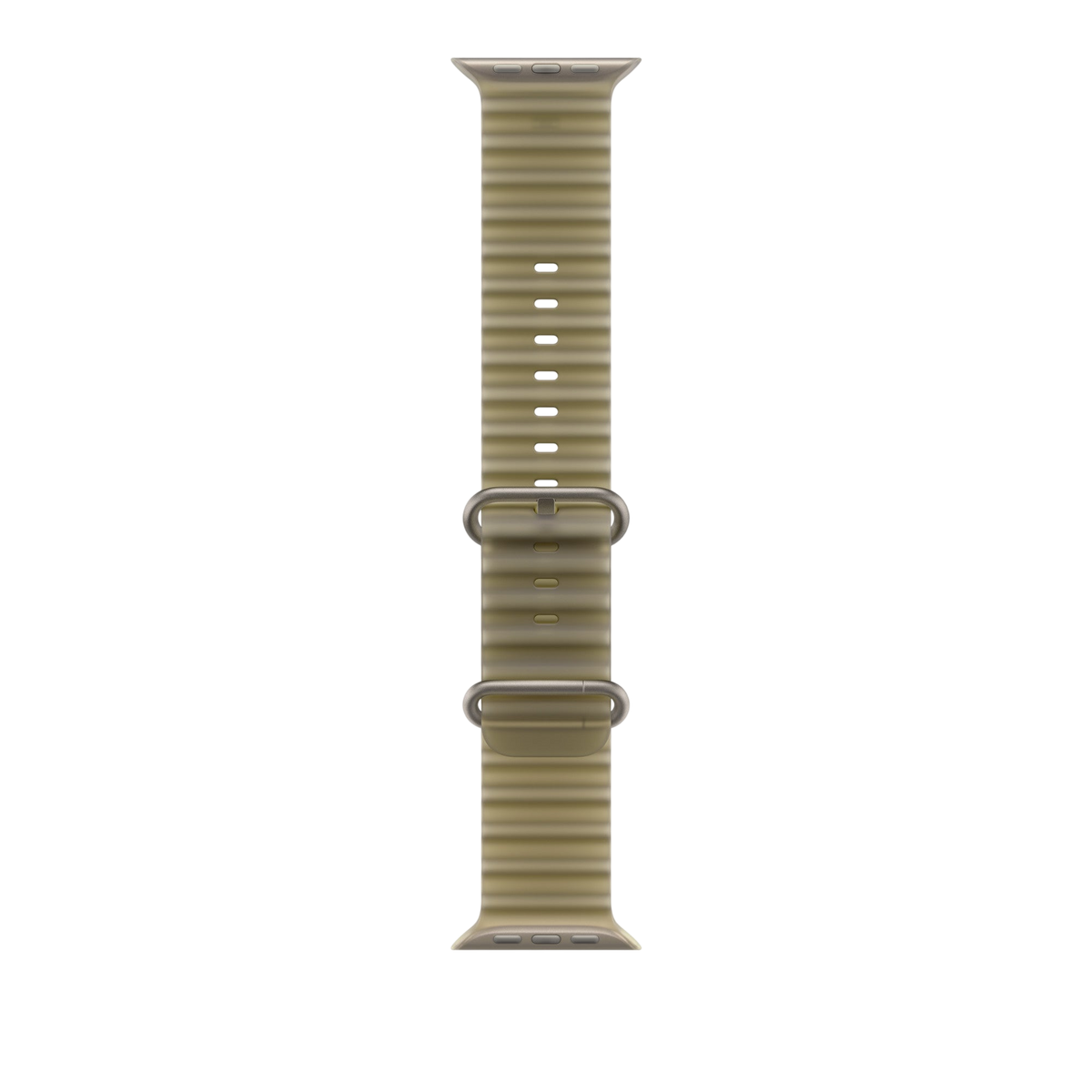 Apple Watch Ultra Ocean Band (49mm) - Translucent Kelp (Natural Titanium) #color_translucent-kelp