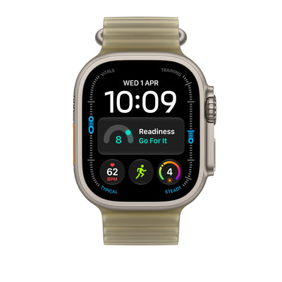 Apple Watch Ultra Ocean Band Extension (49mm) - Translucent Kelp (Natural Titanium) - alternate view 2 #color_translucent-kelp