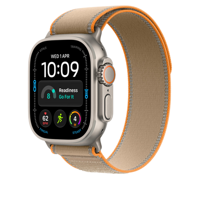 Apple Watch Ultra Trail Loop (49mm) - Sand (Natural Titanium) - alternate view 1 #color_sand