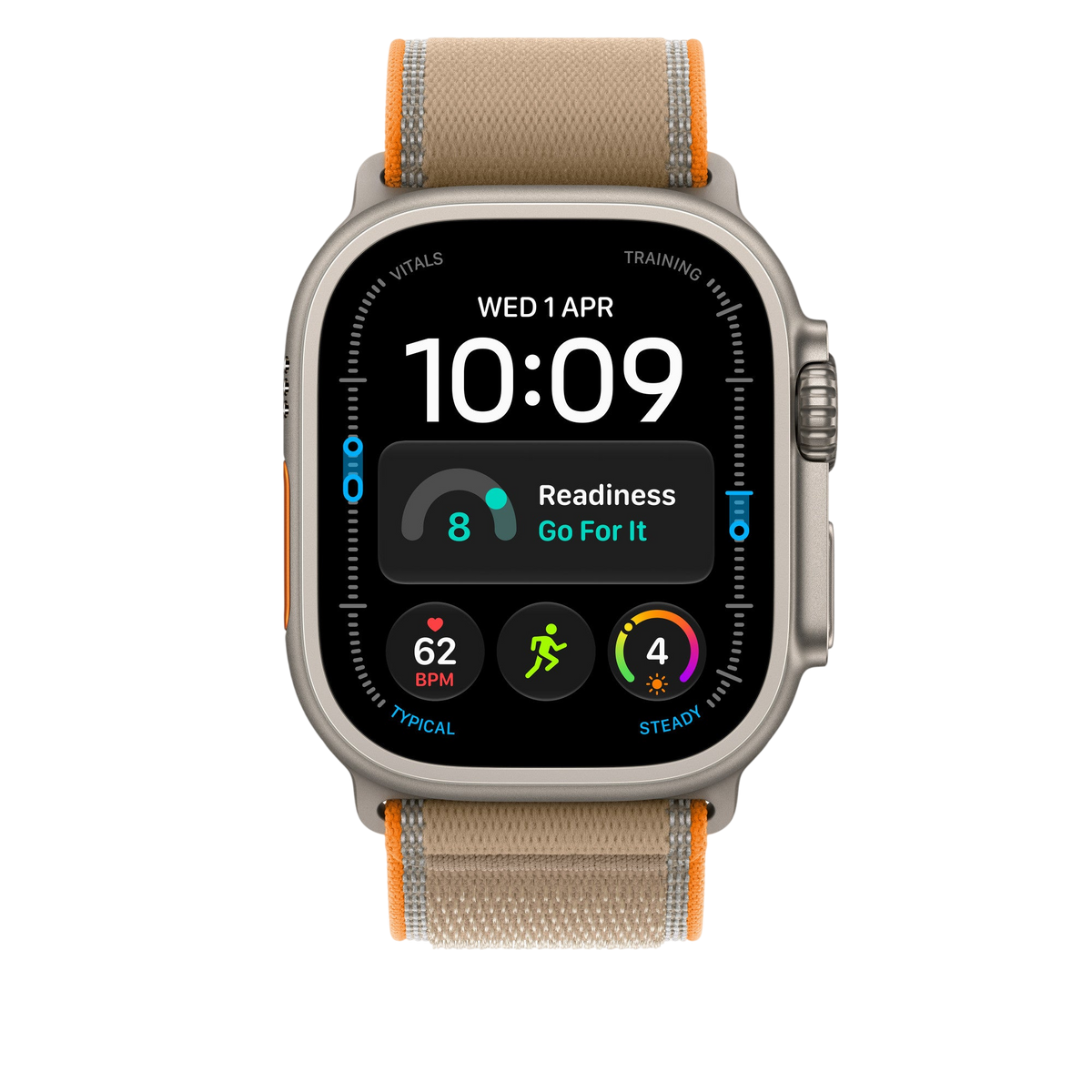 Apple Watch Ultra Trail Loop (49mm) - Sand (Natural Titanium) - alternate view 2 #color_sand