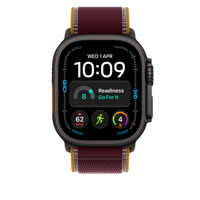 Apple Watch Ultra Trail Loop (49mm) - Burgundy (Black Titanium) - alternate view 2 #color_burgundy