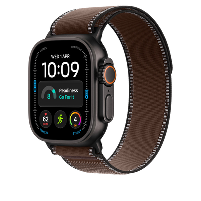 Apple Watch Ultra Trail Loop (49mm) - Dark Umber (Black Titanium) - alternate view 1 #color_dark-umber