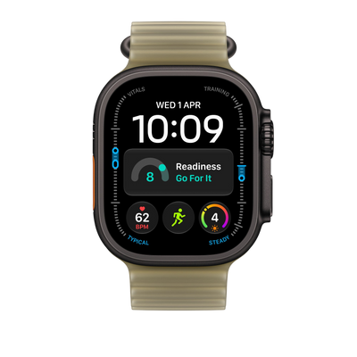 Apple Watch Ultra Ocean Band (49mm) - Translucent Kelp (Black Titanium) - alternate view 2 #color_translucent-kelp