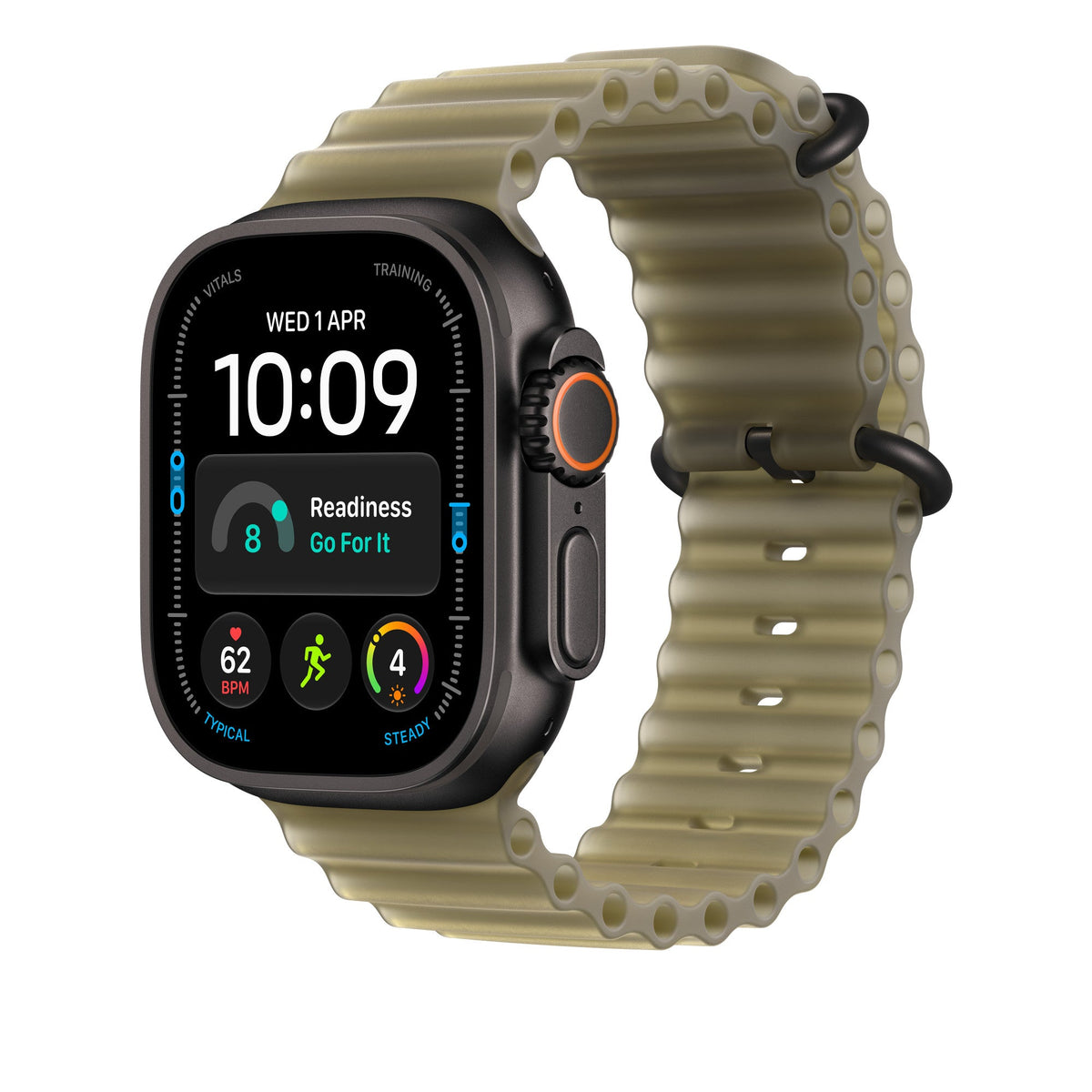 Apple Watch Ultra Ocean Band Extension (49mm) - Translucent Kelp (Black Titanium) - alternate view 1 #color_translucent-kelp
