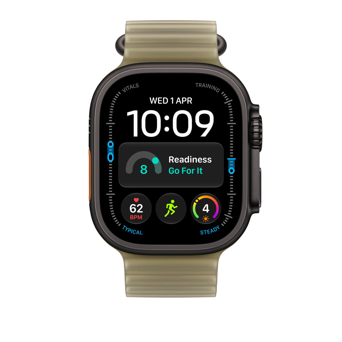 Apple Watch Ultra Ocean Band Extension (49mm) - Translucent Kelp (Black Titanium) - alternate view 2 #color_translucent-kelp