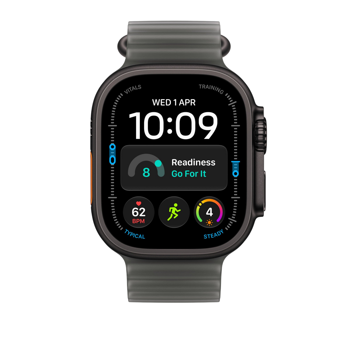 Apple Watch Ultra Ocean Band (49mm) - Translucent Black (Black Titanium) - alternate view 2 #color_translucent-black