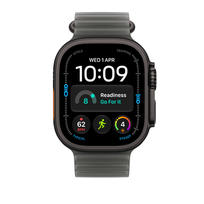Apple Watch Ultra Ocean Band (49mm) - Translucent Black (Black Titanium) - alternate view 2 #color_translucent-black