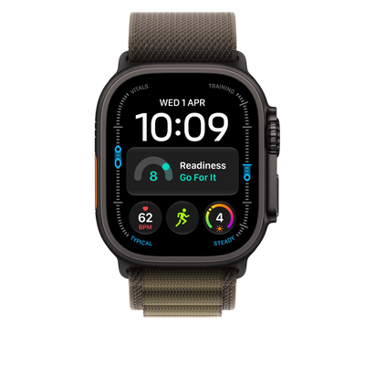 Apple Watch Ultra Alpine Loop (49mm) - Dark Olive (Black Titanium) - alternate view 2 #color_dark-olive