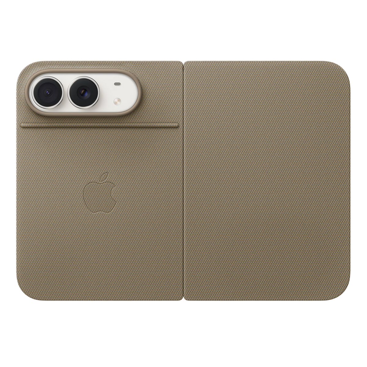 Apple iPhone Duo Folio with Kickstand in Taupe, kickstand open 