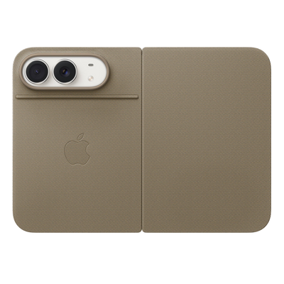 Apple iPhone Duo Folio with Kickstand in Taupe, kickstand open 