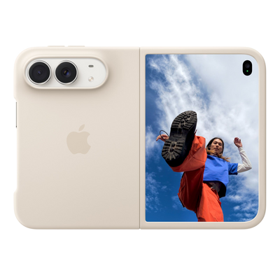 Apple iPhone Duo Case in Sand, unfolded back exterior 