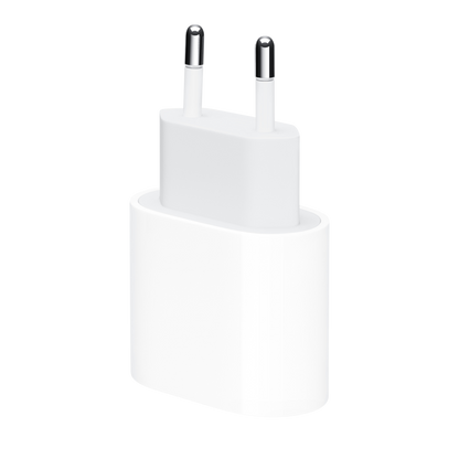 محول طاقة USB-C بقدرة 20 واط من Apple (2 دبوس) مع ضمان لمدة عام