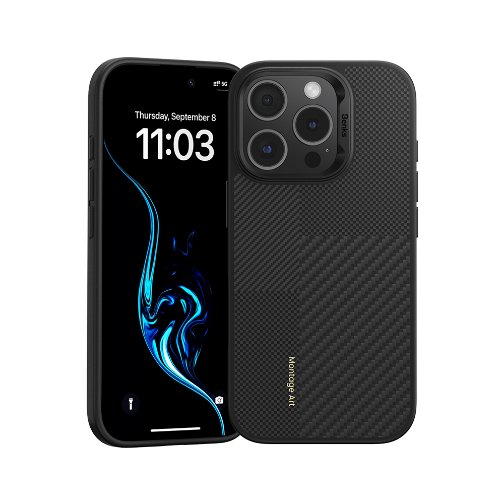 حافظة Benks Montage ArmorPro مصنوعة من Kevlar® لهاتف iPhone 16 Pro مع زر