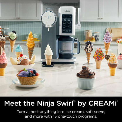 Ninja Swirl by CREAMi Soft Serve & Ice Cream Maker 13*1 - International Warranty