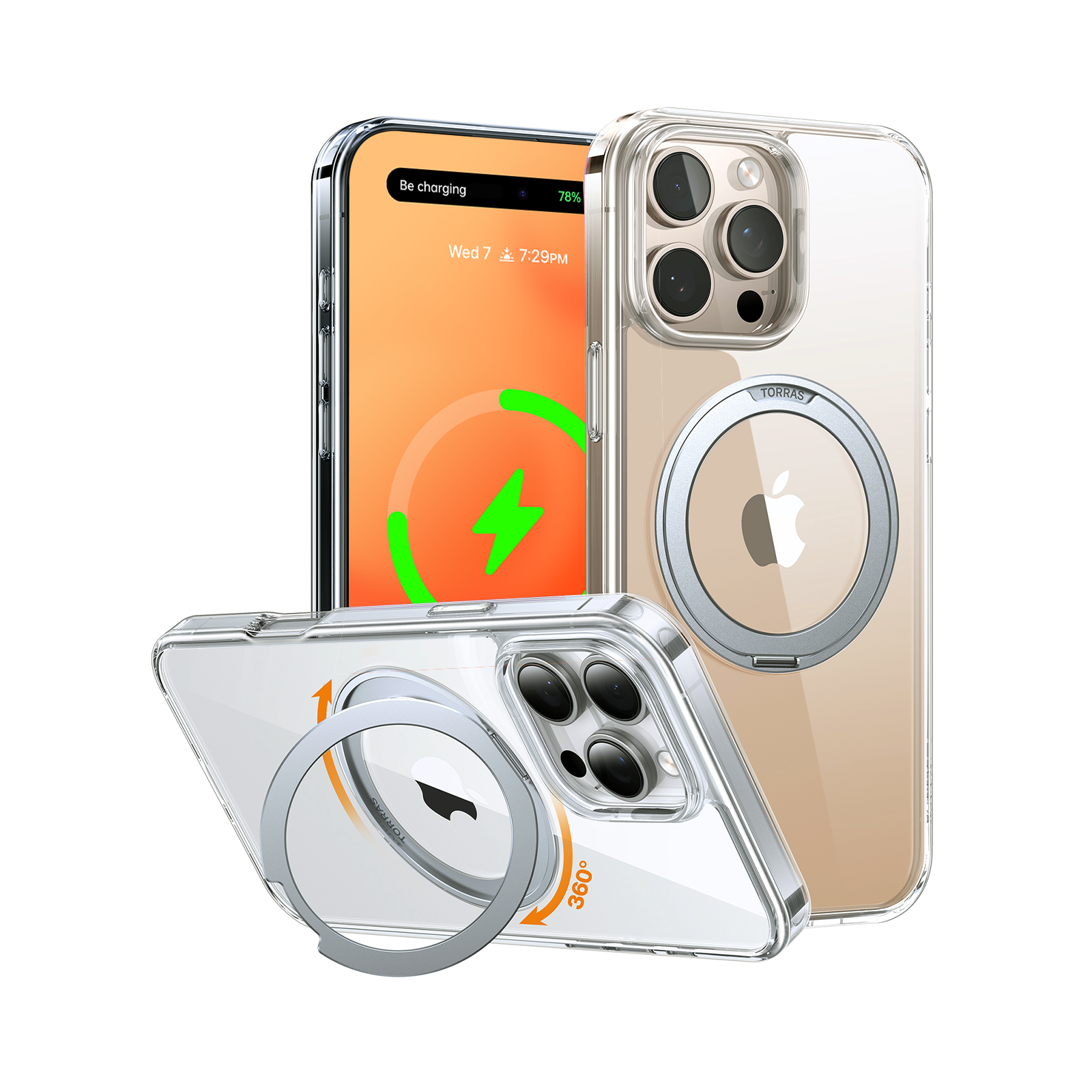 حافظة توراس Ostand Pro بحامل دوار 360° MagSafe لـ آيفون 16 برو