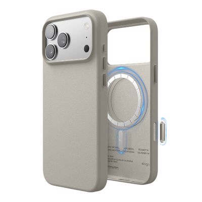 Elago MagLeather Case for iPhone 17 Pro Max / iPhone 18 Pro Max - Light Grey 