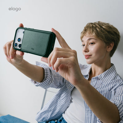 Elago MagLeather Case for iPhone 17 Pro Max / iPhone 18 Pro Max - Midnight Green 