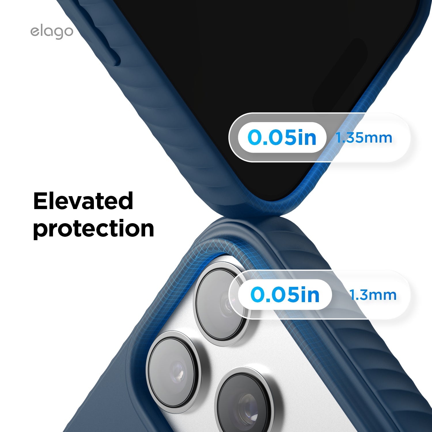 Elago MagRidge Silicone Case for iPhone 17 Pro Max / iPhone 18 Pro Max - Jean Indigo 