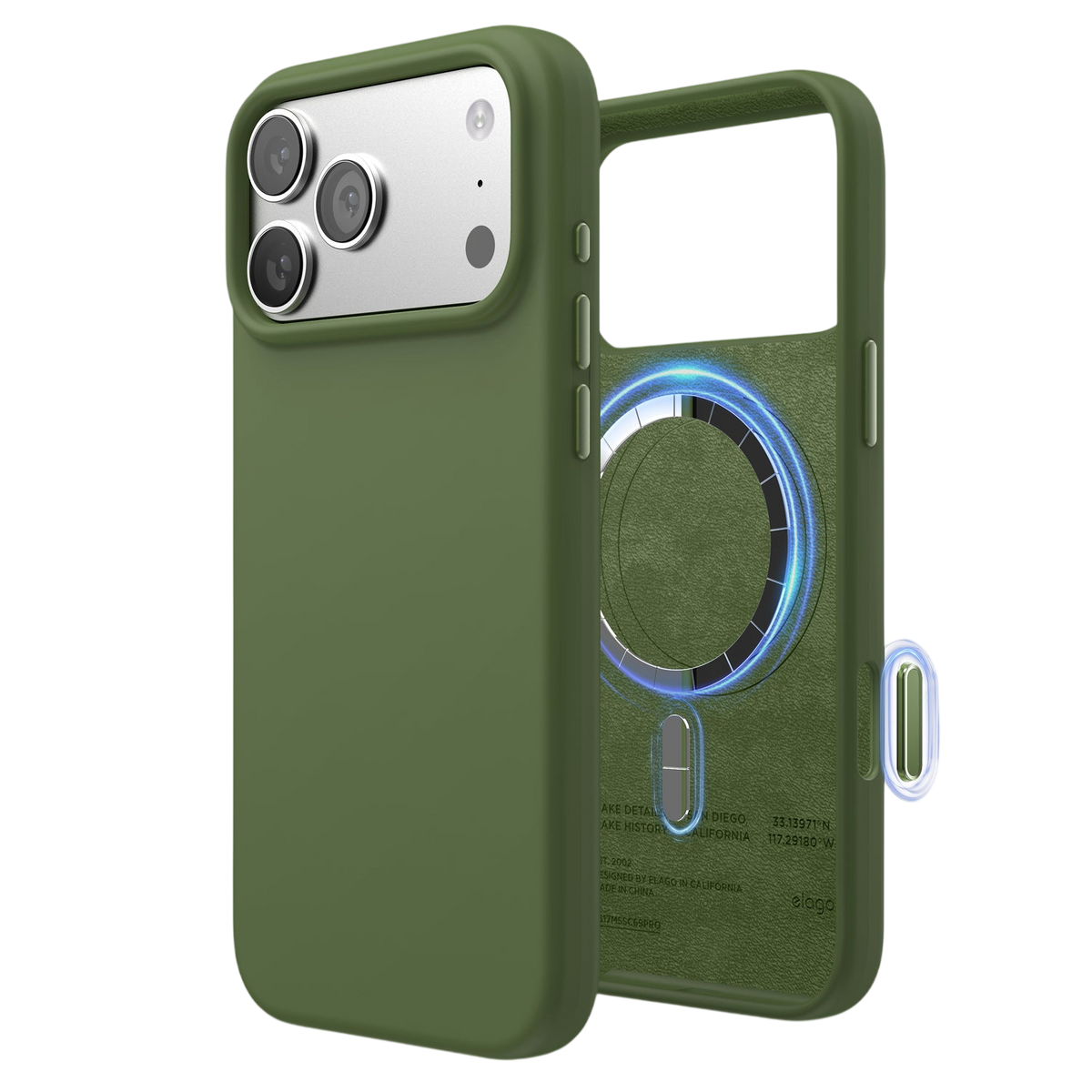 Elago Mag Silicone Case for iPhone 17 Pro Max / iPhone 18 Pro Max - Cedar Green 