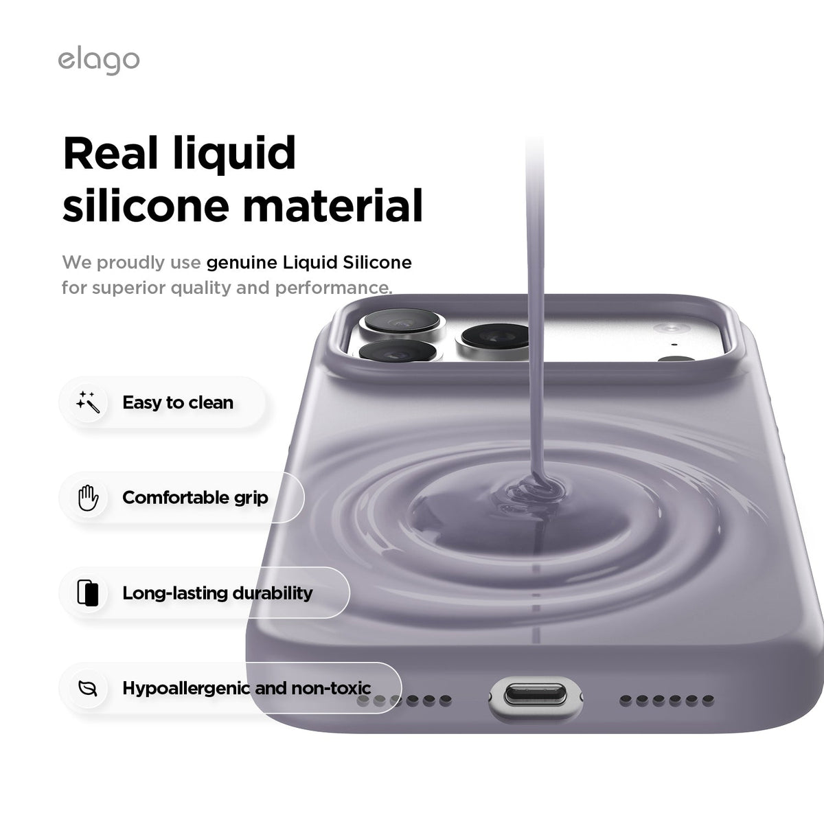 Elago Mag Silicone Case for iPhone 17 Pro Max / iPhone 18 Pro Max - Deep Lavender 