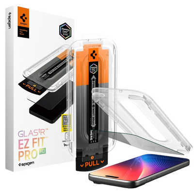 Spigen واقي شاشة الخصوصية Glas.tR EZ Fit Pro HD لهاتف iPhone 17 Pro [عبوة واحدة]