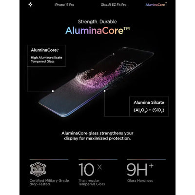 Spigen واقي شاشة الخصوصية Glas.tR EZ Fit Pro HD لهاتف iPhone 17 Pro [عبوة واحدة]
