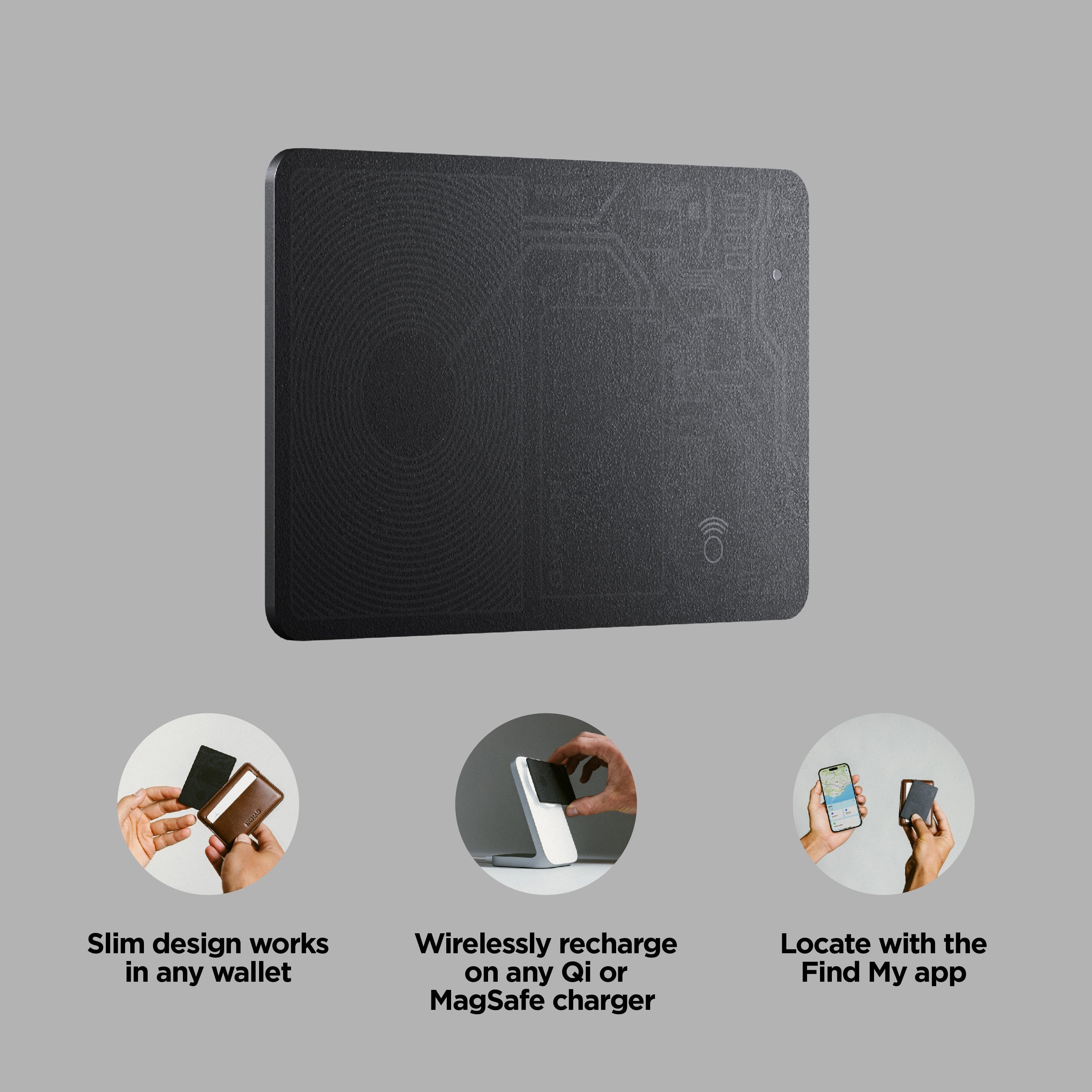 Nomad Tracking Card Air (V2) - Find My - Black 