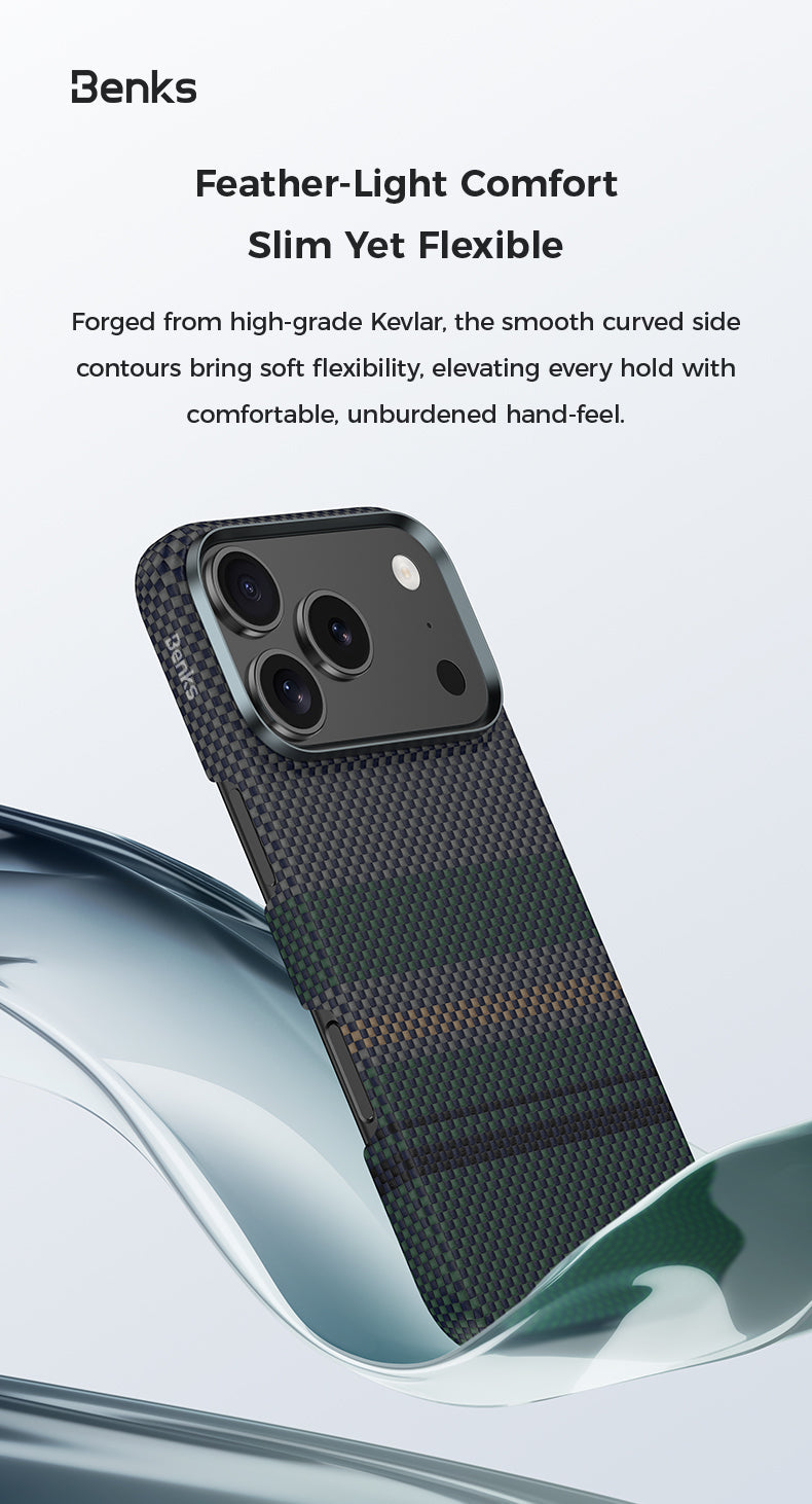 Benks Aurora Air C1 Case built with Kevlar® for iPhone 18 Pro - features