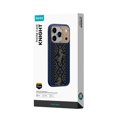 Benks Knight Pro Case built with Kevlar® for iPhone 18 Pro Max - Navy Blue retail packaging #color_navy-blue