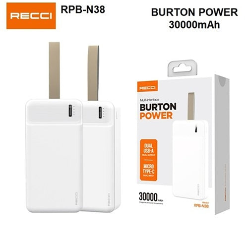Recci Burton Power 30000mAh Powerbank with one year warranty