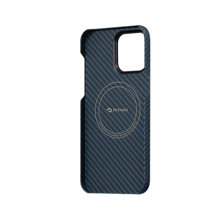 Pitaka iPhone 15 Pro Max MagEZ Case 4 - 1500D Black/Blue (Twill)