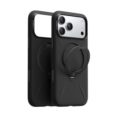 TORRAS Ostand Spin Silicone MagSafe Case for iPhone 17 Pro & Pro Max - Obsidian Black #color_obsidian-black