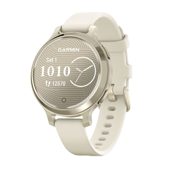 Garmin Lily 2 Active Fitness Smartwatch - Lunar Gold / Bone Silicone #color_lunar-gold-bone-silicone