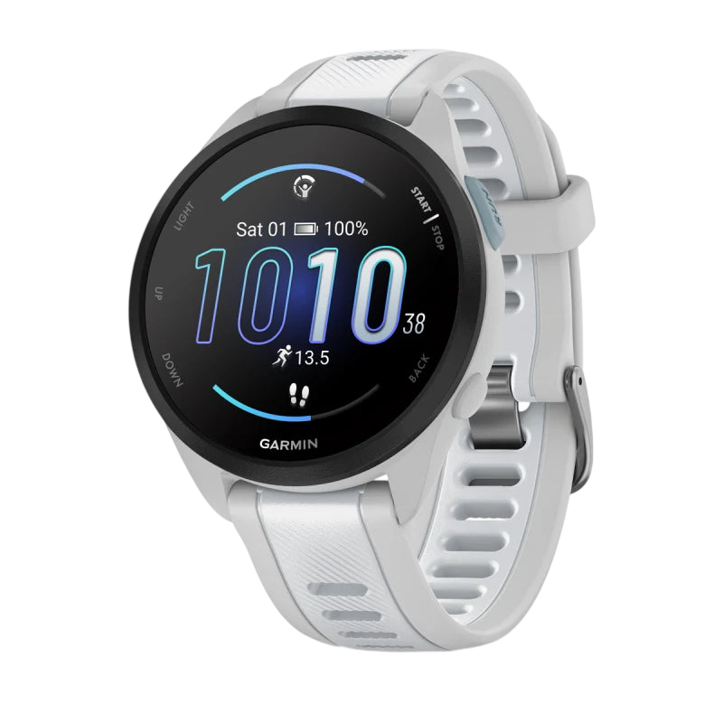 Garmin Forerunner 165 Music GPS Running Smartwatch - Mist Grey / Whitestone #color_mist-grey-whitestone