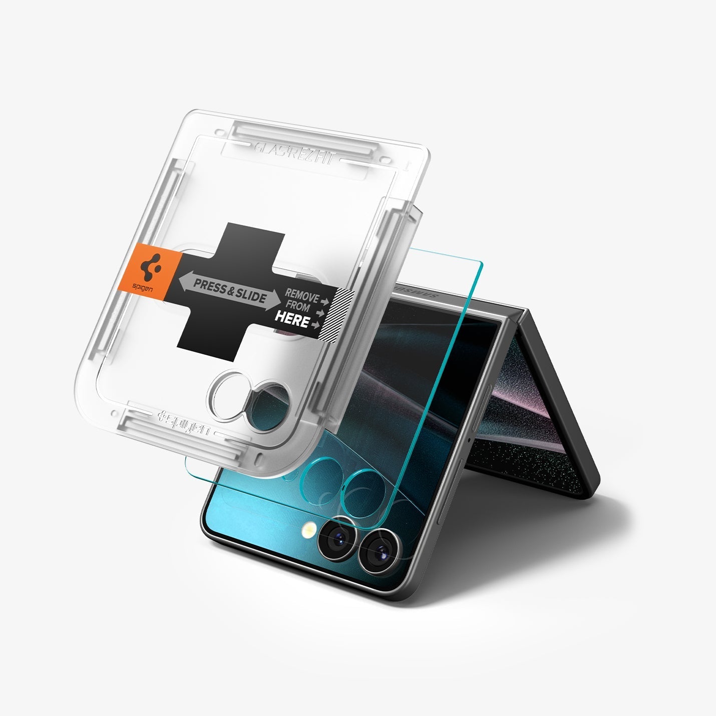 واقي شاشة سبجن GLAS.tR EZ Fit لجهاز سامسونج جالاكسي Z Flip 7 - عبوة من 2