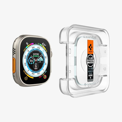 Spigen Apple Watch Ultra 2 / Ultra 1 (49mm) Screen Protector EZ FIT Glas.tR - 2 Pack