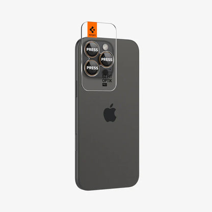 Spigen iPhone 16 Pro Max / 16 Pro واقي عدسة الكاميرا EZ Fit GLAS.tR Optik Pro - تيتانيوم صحراوي