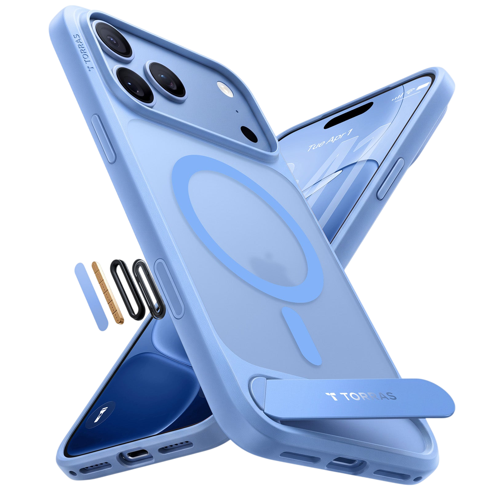 Torras Ostand L1 Case for iPhone 17 Pro Max / iPhone 18 Pro Max - Blue 