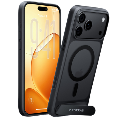 Torras Ostand L1 Case for iPhone 17 Pro Max / iPhone 18 Pro Max - Black 