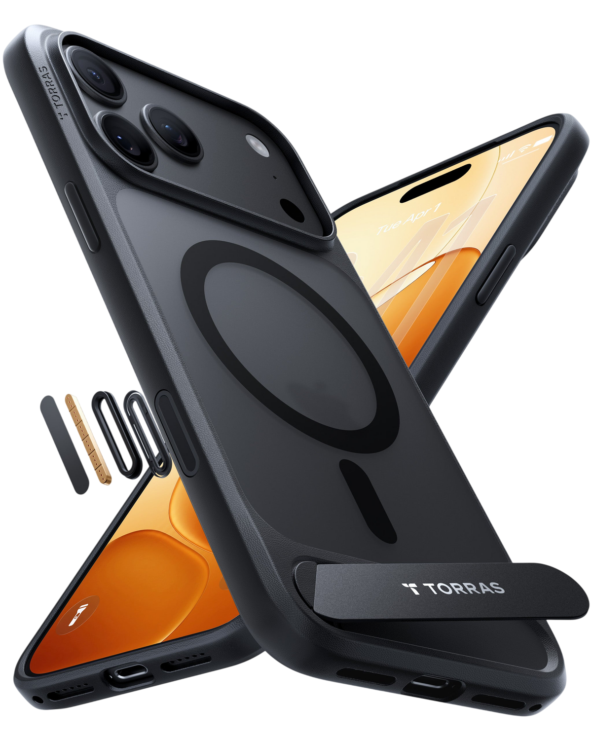 Torras Ostand L1 Case for iPhone 17 Pro Max / iPhone 18 Pro Max - Black 