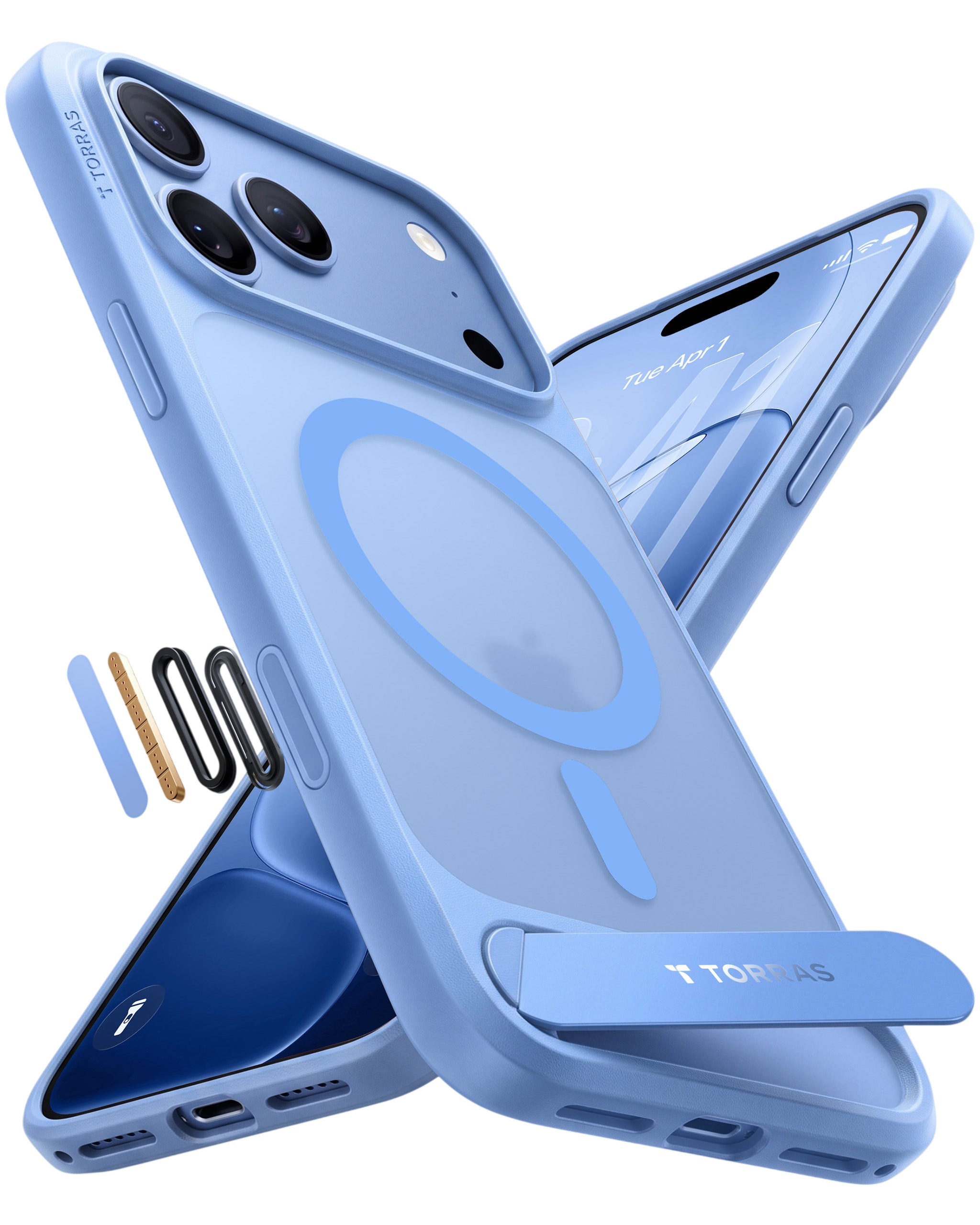 Torras Ostand L1 Case for iPhone 17 Pro / iPhone 18 Pro - Blue 