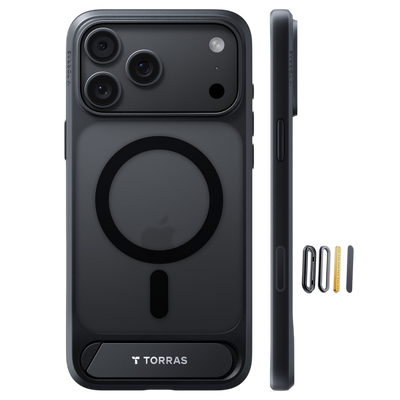 Torras Ostand L1 Case for iPhone 17 Pro Max / iPhone 18 Pro Max - Black 