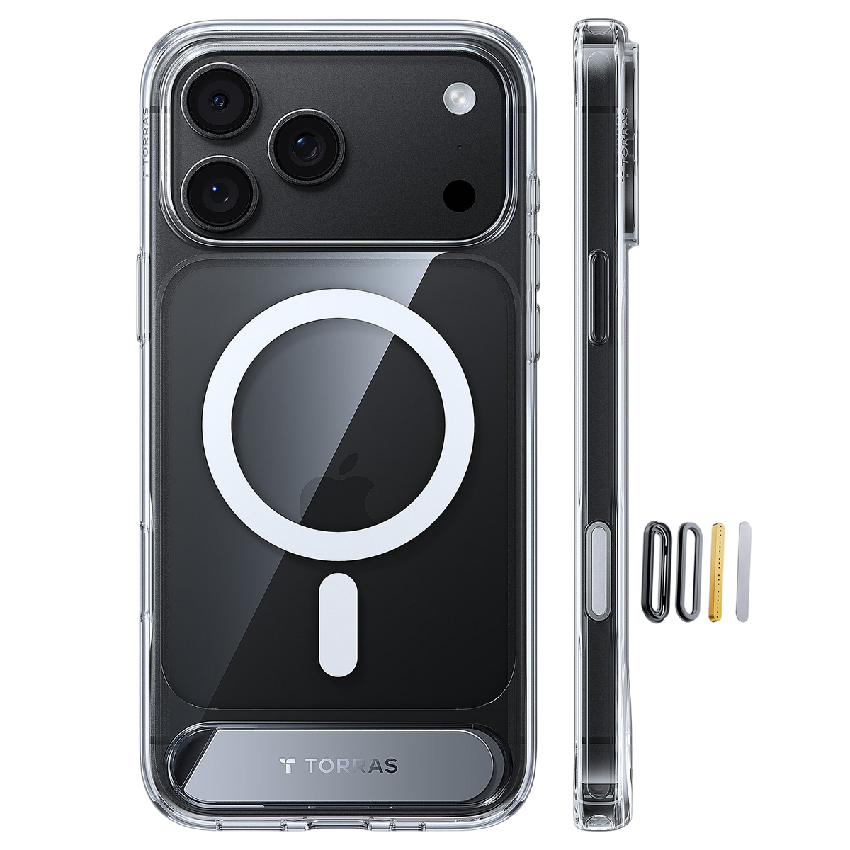 Torras Ostand L1 Case for iPhone 17 Pro Max / iPhone 18 Pro Max - Clear 