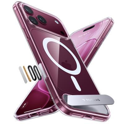 Torras Ostand L1 Case for iPhone 17 Pro / iPhone 18 Pro - Clear 