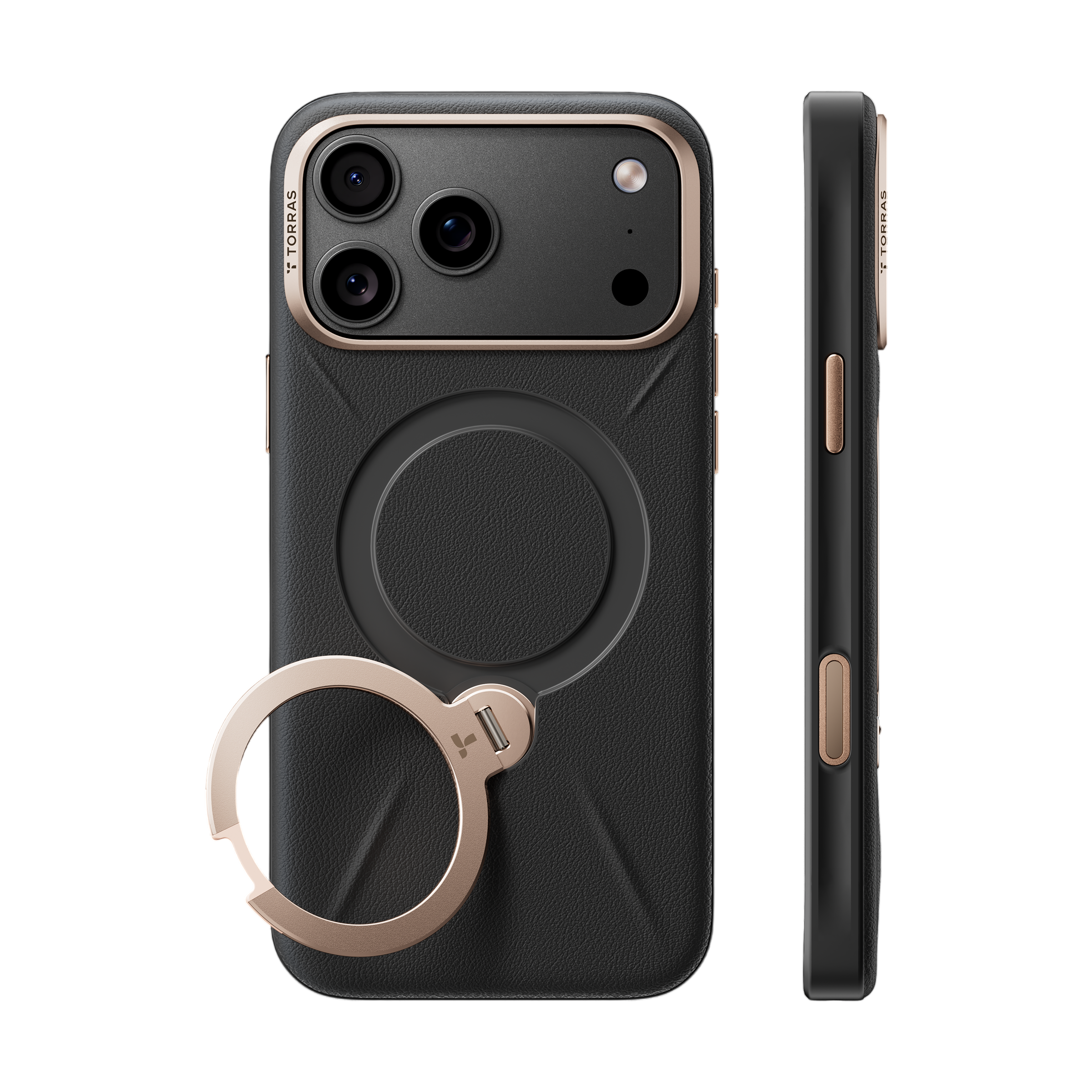 Torras Ostand Q3 VegSkin Case for iPhone 18 Pro Max - Black 