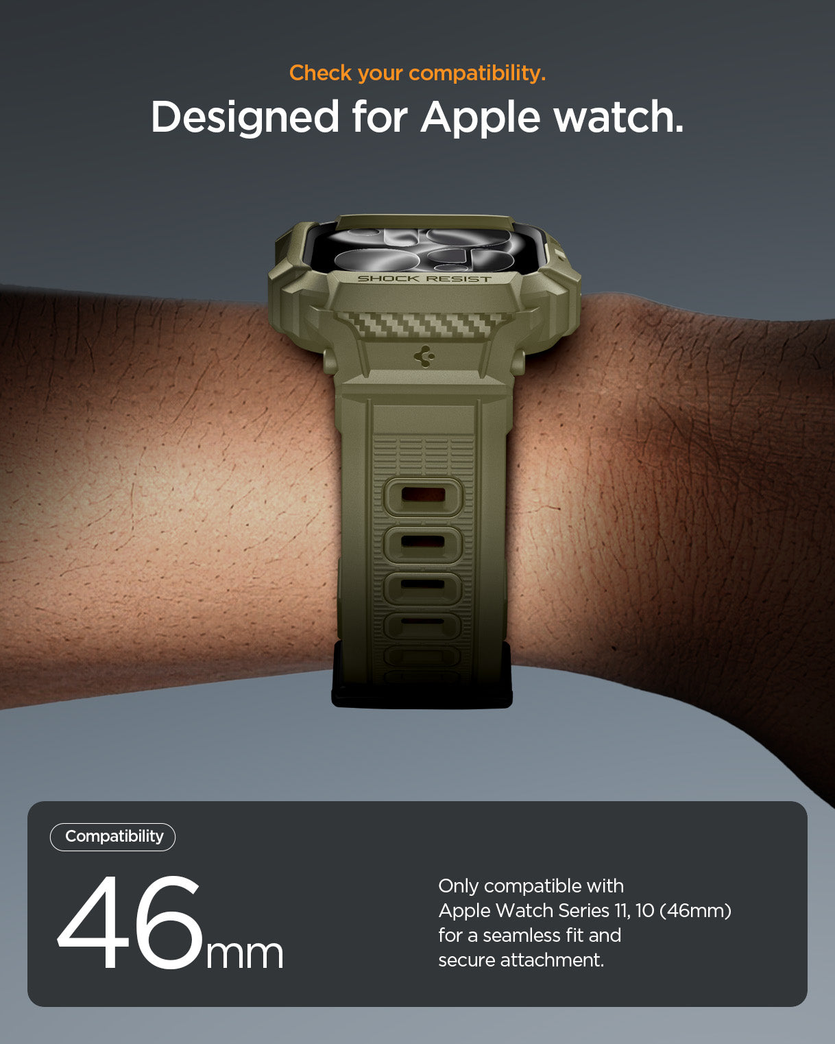 Spigen Rugged Armor Pro 2 Case + Band for Apple Watch Series 11 / 10 46mm